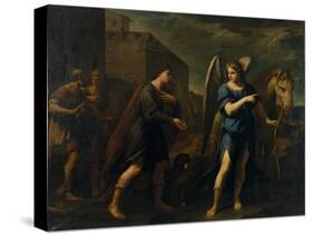 Tobias Meets the Archangel Raphael, C. 1640-Andrea Vaccaro-Stretched Canvas