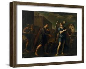 Tobias Meets the Archangel Raphael, C. 1640-Andrea Vaccaro-Framed Giclee Print