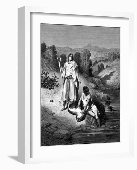 Tobias with the Archangel Raphael, 1865-1866-Gustave Doré-Framed Giclee Print