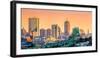 Tobin Bridge, Zakim Bridge and Boston Skyline Panorama at Sunset-Mihai Andritoiu-Framed Photographic Print