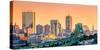 Tobin Bridge, Zakim Bridge and Boston Skyline Panorama at Sunset-Mihai Andritoiu-Stretched Canvas