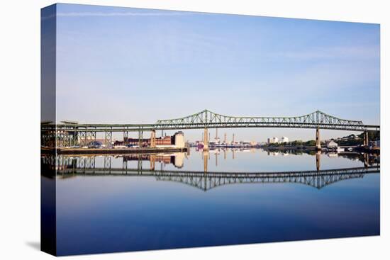 Tobin Memorial Bridge or Mystic River Bridge in Boston-benkrut-Stretched Canvas