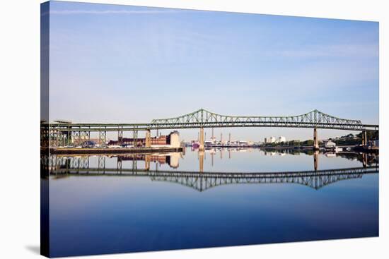 Tobin Memorial Bridge or Mystic River Bridge in Boston-benkrut-Stretched Canvas