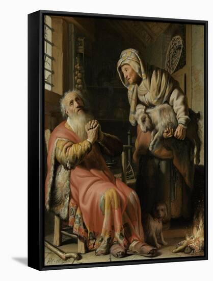 Tobit and Anna with the Kid-Rembrandt van Rijn-Framed Stretched Canvas