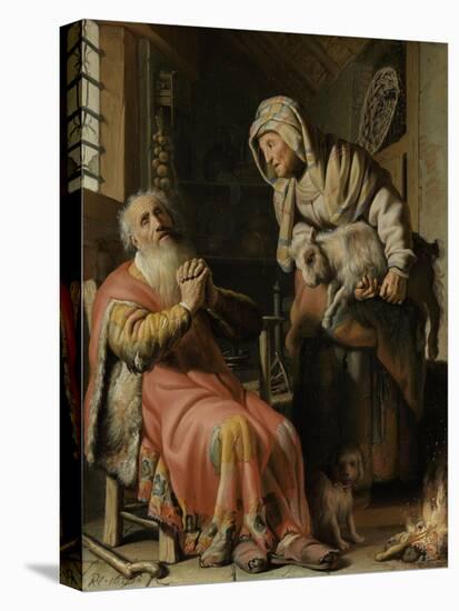 Tobit and Anna with the Kid-Rembrandt van Rijn-Stretched Canvas