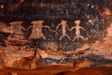 Native American Petroglyphs in Red Sandstone from the Southwestern Desert-tobkatrina-Photographic Print