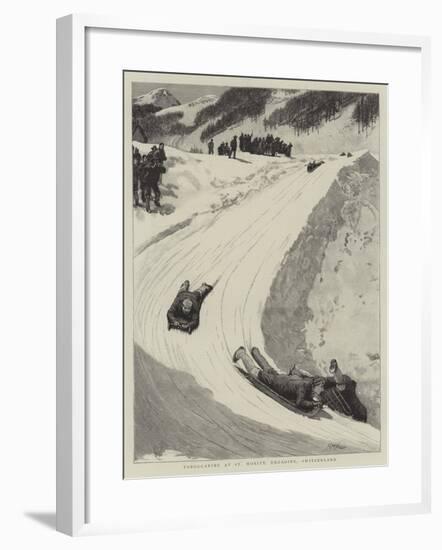 Tobogganing at St Moritz, Engadine, Switzerland-Henry Marriott Paget-Framed Giclee Print