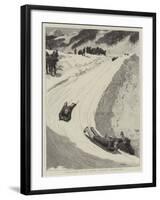 Tobogganing at St Moritz, Engadine, Switzerland-Henry Marriott Paget-Framed Giclee Print
