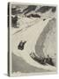 Tobogganing at St Moritz, Engadine, Switzerland-Henry Marriott Paget-Stretched Canvas