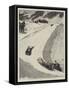 Tobogganing at St Moritz, Engadine, Switzerland-Henry Marriott Paget-Framed Stretched Canvas