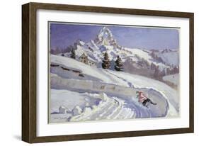 Tobogganing Near the Matterhorn-Alice Maud Fanner-Framed Giclee Print