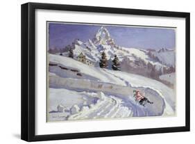 Tobogganing Near the Matterhorn-Alice Maud Fanner-Framed Giclee Print