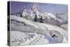 Tobogganing Near the Matterhorn-Alice Maud Fanner-Stretched Canvas