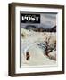 "Tobogganing" Saturday Evening Post Cover, January 22, 1955-John Clymer-Framed Giclee Print