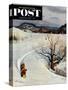 "Tobogganing" Saturday Evening Post Cover, January 22, 1955-John Clymer-Stretched Canvas