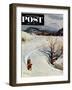 "Tobogganing" Saturday Evening Post Cover, January 22, 1955-John Clymer-Framed Giclee Print