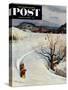 "Tobogganing" Saturday Evening Post Cover, January 22, 1955-John Clymer-Stretched Canvas