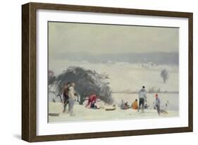 Tobogganing, the Meads, Hertford-Trevor Chamberlain-Framed Giclee Print