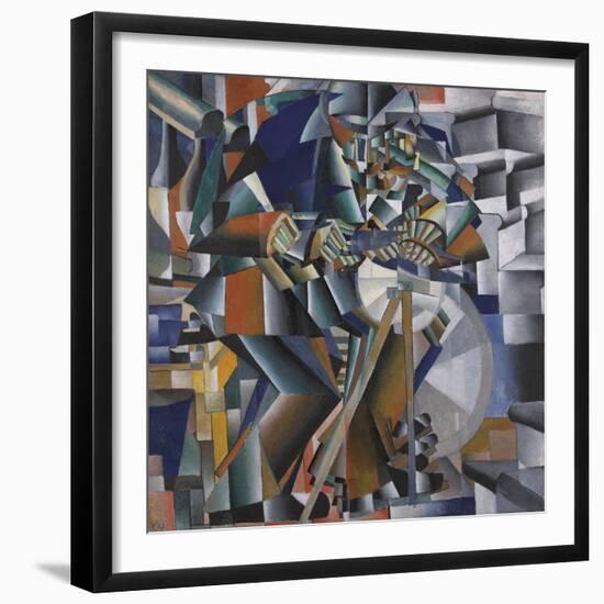 Tochil'schik Printsip Mel'kaniia (The Knife Grinder or Principle of Glittering)-Kazimir Severinovich Malevich-Framed Art Print