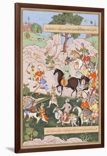 Toda Mongke and His Mongol Horde, Folio from a Chingiznama (History of Genghis Khan)-null-Framed Premium Giclee Print