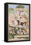 Toda Mongke and His Mongol Horde, Folio from a Chingiznama (History of Genghis Khan)-null-Framed Stretched Canvas