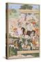 Toda Mongke and His Mongol Horde, Folio from a Chingiznama (History of Genghis Khan)-null-Stretched Canvas