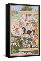 Toda Mongke and His Mongol Horde, Folio from a Chingiznama (History of Genghis Khan)-null-Framed Stretched Canvas