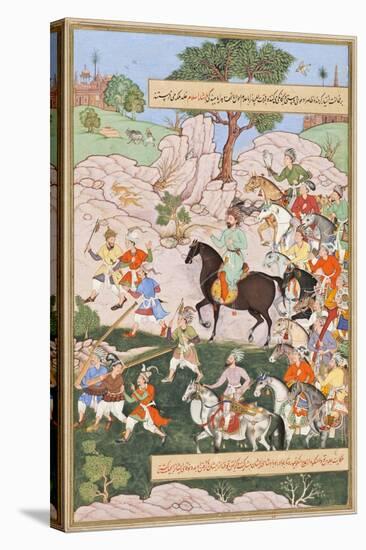 Toda Mongke and His Mongol Horde, Folio from a Chingiznama (History of Genghis Khan)-null-Stretched Canvas