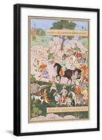 Toda Mongke and His Mongol Horde, Folio from a Chingiznama (History of Genghis Khan)-null-Framed Art Print