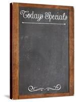 Today Specials - White Chalk Menu Sign on a Vintage Slate Blackboard-PixelsAway-Stretched Canvas