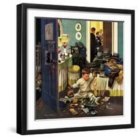 "Toddler Empties Purses", November 22, 1952-Stevan Dohanos-Framed Giclee Print