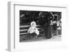 Toddler with Nanny or Mother on a Park Bench, Ca. 1900-null-Framed Photographic Print