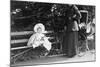 Toddler with Nanny or Mother on a Park Bench, Ca. 1900-null-Mounted Photographic Print
