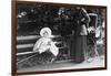 Toddler with Nanny or Mother on a Park Bench, Ca. 1900-null-Framed Photographic Print