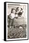 Toddler with Stuffed Panda-null-Framed Stretched Canvas