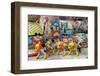 Todos Santos, Mexico. Colorful pottery cats and other items for sale.-Julien McRoberts-Framed Photographic Print
