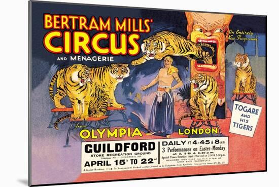 Togare and his Tigers: Bertram Mills' Circus and Menagerie-null-Mounted Art Print