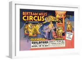 Togare and his Tigers: Bertram Mills' Circus and Menagerie-null-Framed Art Print