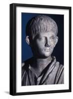 Togate Statue of the Young Nero, Front View of the Head, C.50 Ad (Marble) (Detail of 140378)-Roman-Framed Giclee Print