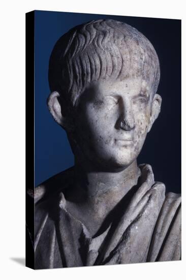 Togate Statue of the Young Nero, Front View of the Head, C.50 Ad (Marble) (Detail of 140378)-Roman-Stretched Canvas