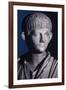 Togate Statue of the Young Nero, Front View of the Head, C.50 Ad (Marble) (Detail of 140378)-Roman-Framed Giclee Print