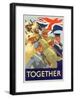 Together British Servicement WWII War Propaganda Art Print Poster-null-Framed Poster