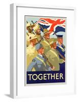 Together British Servicement WWII War Propaganda Art Print Poster-null-Framed Poster