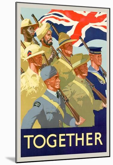 Together British Servicement WWII War Propaganda Art Print Poster-null-Mounted Poster