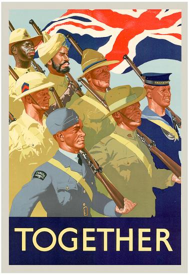 Together British Servicement WWII War Propaganda Art Print Poster-null-Lamina Framed Poster