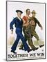 Together We Win Poster-James Montgomery Flagg-Mounted Giclee Print