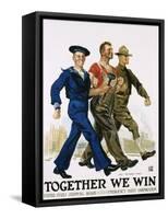 Together We Win Poster-James Montgomery Flagg-Framed Stretched Canvas