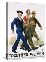 Together We Win Poster-James Montgomery Flagg-Stretched Canvas
