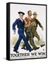 Together We Win Poster-James Montgomery Flagg-Framed Stretched Canvas