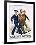 Together We Win Poster-James Montgomery Flagg-Framed Giclee Print